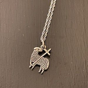 James Avery Child’s Lamb and Cross Silver Necklace